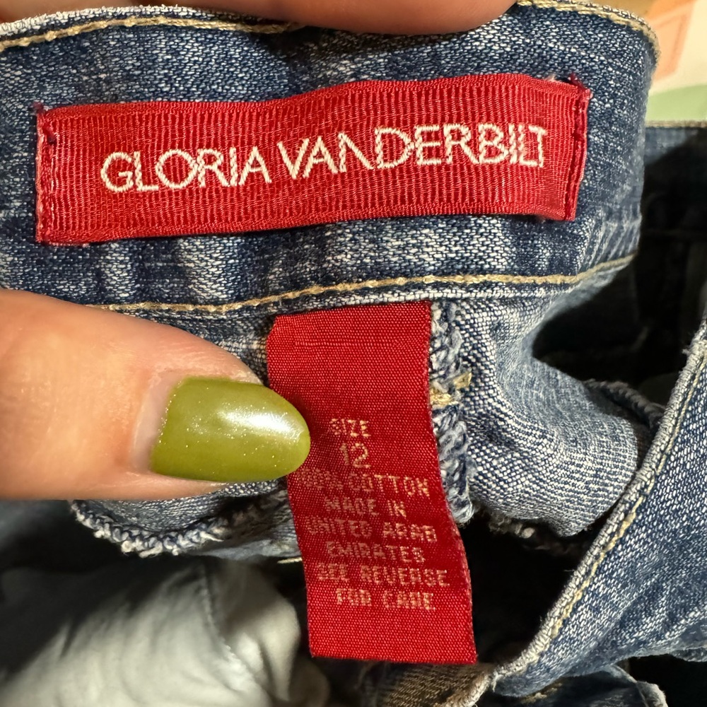 Gloria Vanderbilt denim button front skirt